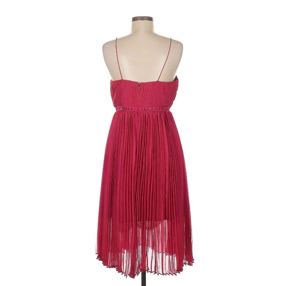 Self-Portrait Pleated Chiffon Cocktail Dress ASO Dynasty - Picture 7 of 11